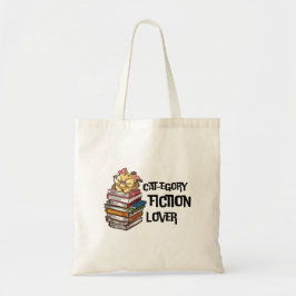 Bolsa Tote Funny Book Cat Lover Quote Cat-egory Fiction Lover