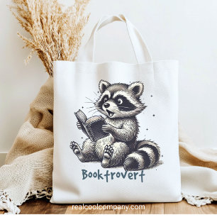 Bolsa Tote Funny Booktrovert Raccoon
