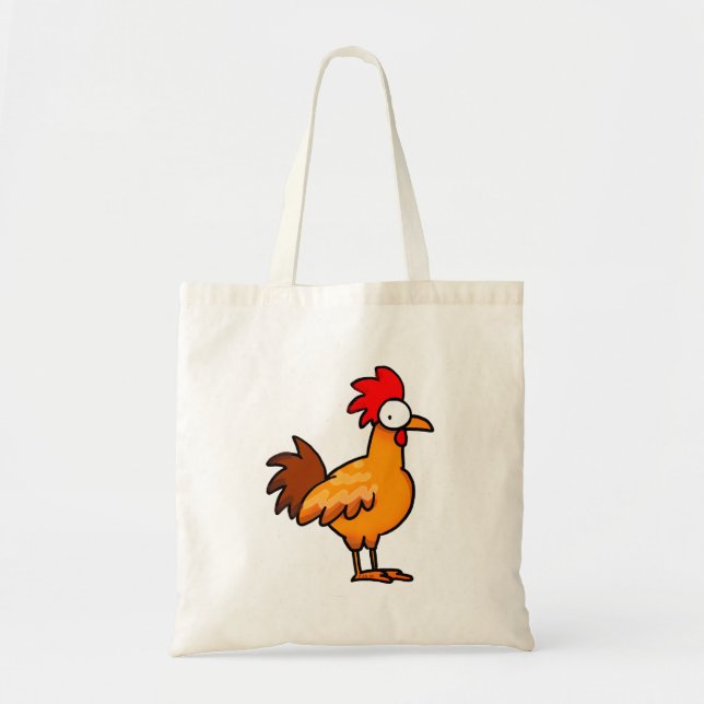Bolsa Tote Funny Cartoon Chicken Illustration (Frente)