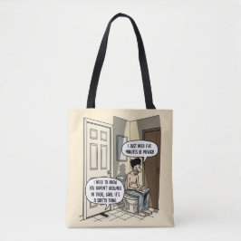 Bolsa Tote Funny Cat Dad Bathroom Humor Gift
