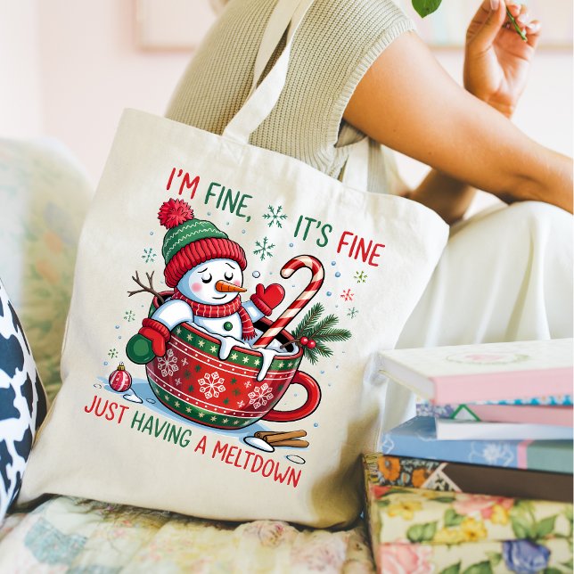 Bolsa Tote Funny Christmas Snowman Tote Bag (Personalize this cute Funny Christmas Snowman tote bag. )