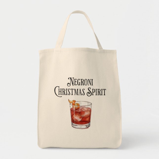 Bolsa Tote Funny Christmas Spirit Negroni Holiday Cocktail  (Frente)