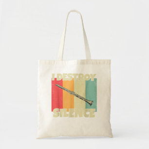Bolsa Tote Funny Clarinet instrumento Eu Destruo Silêncio par