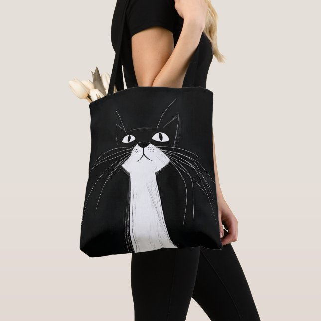 Bolsa Tote Funny Cute Black cat  (Close Up)