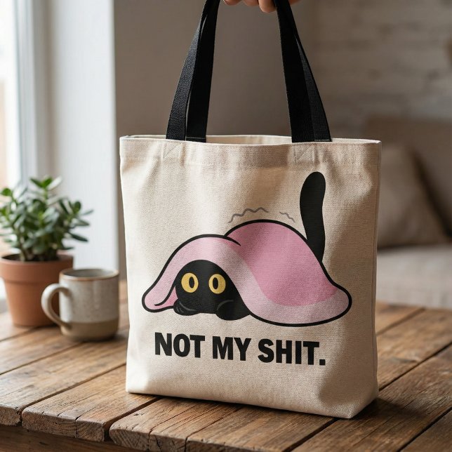 Bolsa Tote Funny cute humorous cat animal quotes  (Criador carregado)