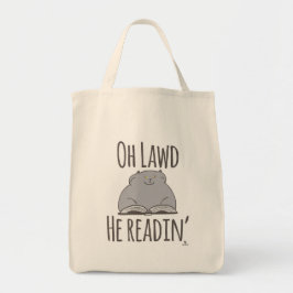 Bolsa Tote Funny Fat Cat He Reading Cartoon Slogan