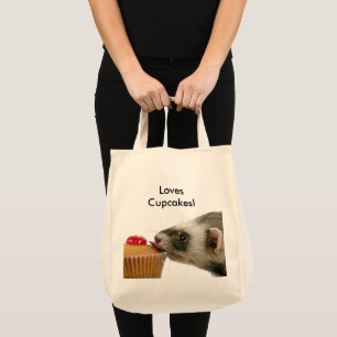 Bolsa Tote Funny Ferret ama Cupcakes Foto