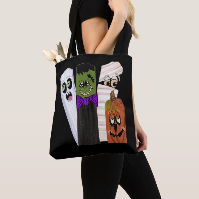 Bolsa Tote Funny Frankenstein Ghost Pumpkin Homem Invisível (Close Up)