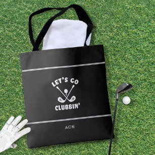 Bolsa Tote Funny Golfer Club Humor Modern Sports Black