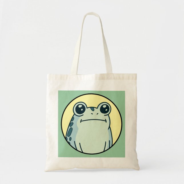 Bolsa Tote Funny Green Deadpan Frog Toad  (Frente)