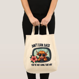 Bolsa Tote Funny Highland Cow Retro Western Motivation Art