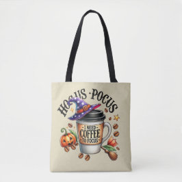 Bolsa Tote Funny Hocus Pocus I Need Coffee Witch