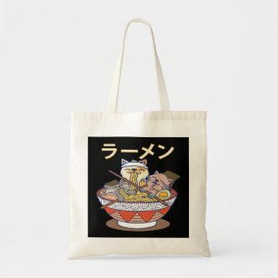 Bolsa Tote Funny Kawaii Ramen Gata Noodles Japoneses Otaku An