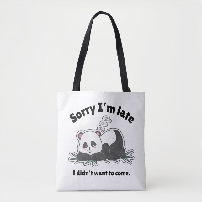 Bolsa Tote Funny Lazy Panda Design (Frente)