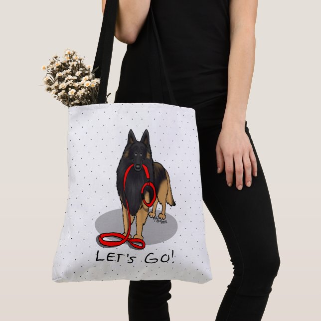 Bolsa Tote Funny Let's Go! Walk Belgian Tervuren (original) (Close Up)
