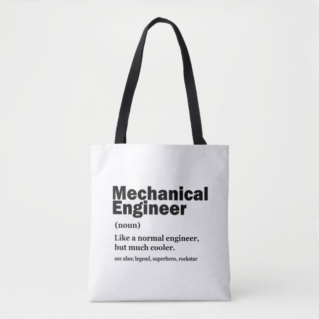 Bolsa Tote Funny Mechanical Engineer Definition Engineering (Frente)