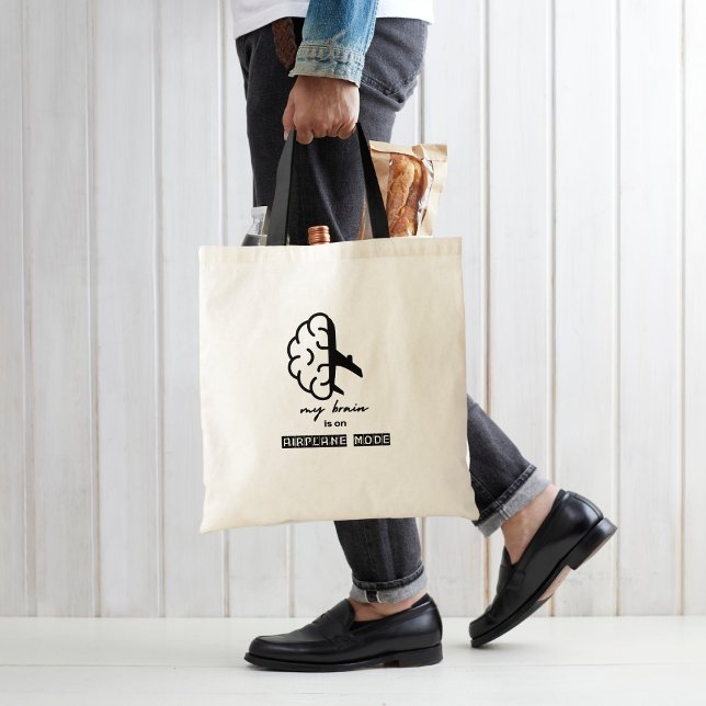 Bolsa Tote Funny My Brain is on Airplane Mode Coworker Travel (Criador carregado)