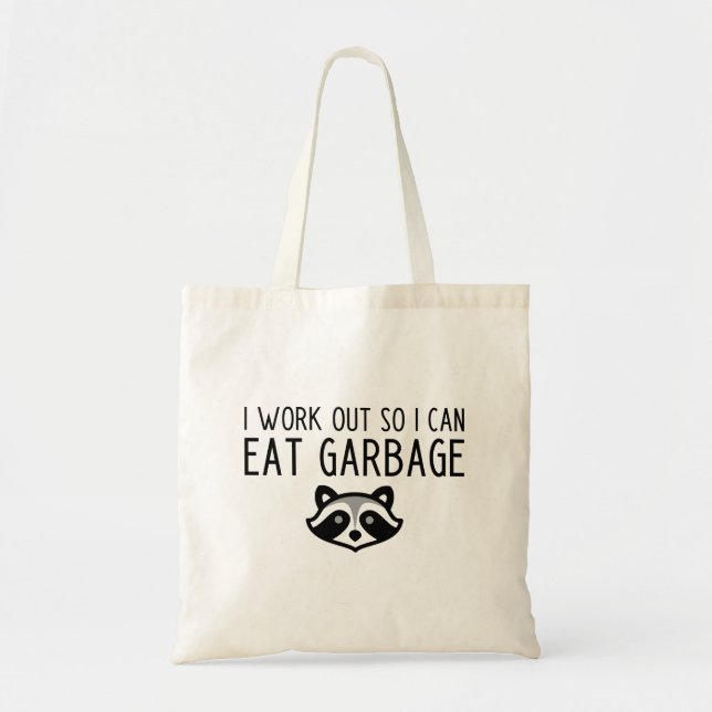 Bolsa Tote Funny Raccoon Workout Slogan (Frente)