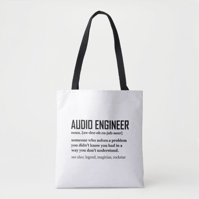 Bolsa Tote Funny Sound Engineer Audio Engineering Definition (Frente)