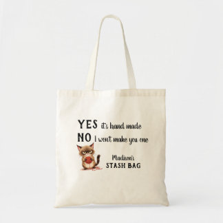 Bolsa Tote Funny Yarn Lovers Grumpy Cat Knitters 