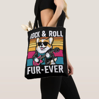 Bolsa Tote Fur-Ever Rock & Roll With A Rockin Corgi