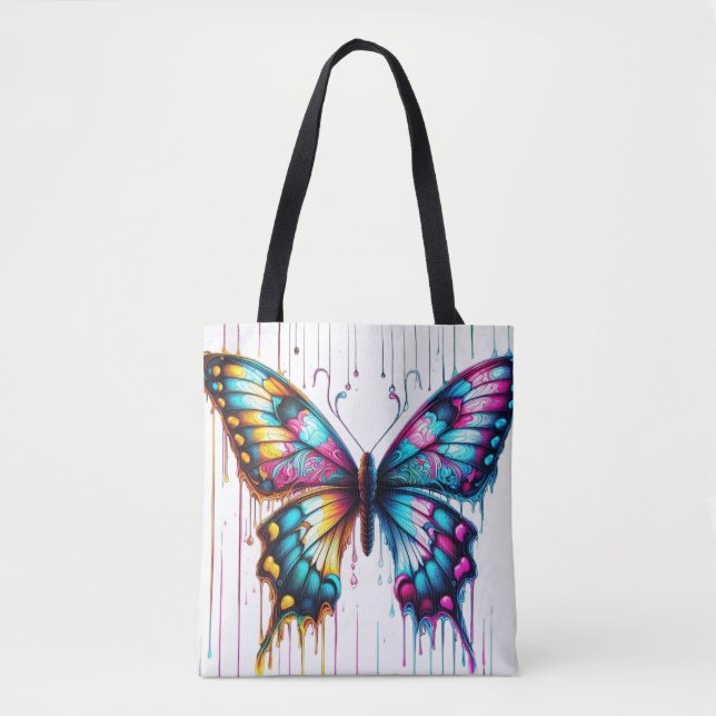 Bolsa Tote Fusão de Cores Eetéreas: Uma Borboleta Dançando En (Frente)