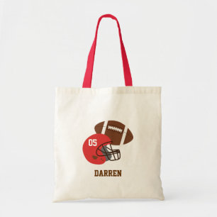 Bolsa Tote Futebol Americano Infantil e Capacete Vermelho Per