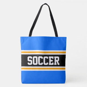 Bolsa Tote Futebol Atlético Azul Brilhante Listras Pretas Lar