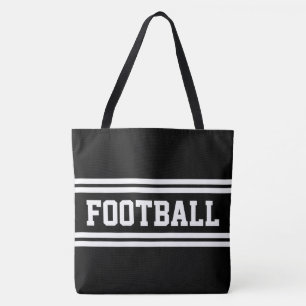 Bolsa Tote FUTEBOL Atlético Legal Listras de Corrida Pretas e