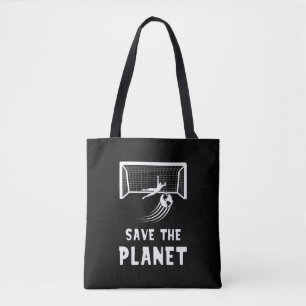 Bolsa Tote Futebol de futebol Dia da Terra Salvar o planeta