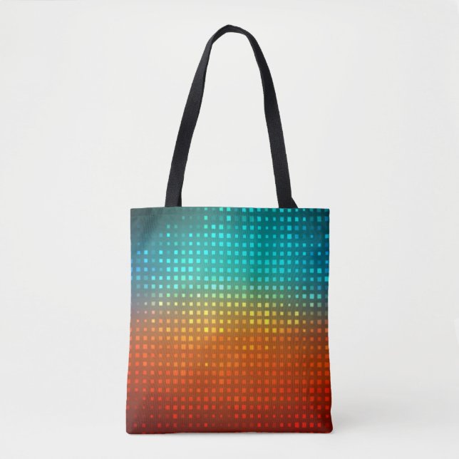 Bolsa Tote Futebol multicolor abstrato, luzes artísticas. (Frente)