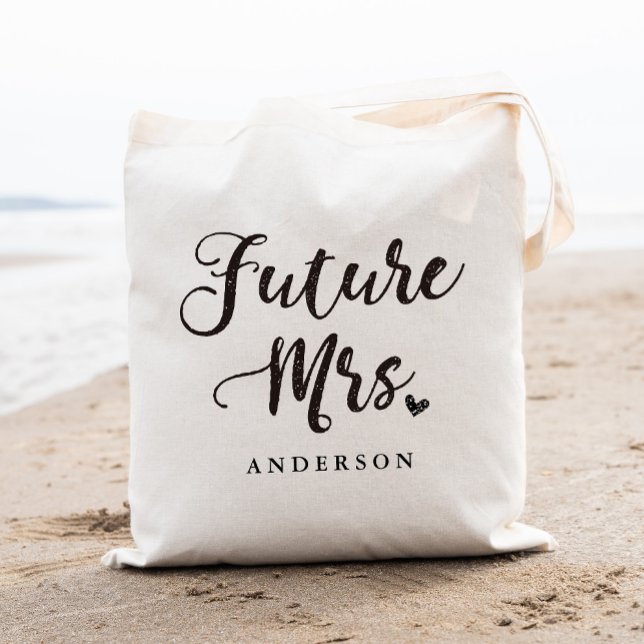 Bolsa Tote Futura Sra. letra dourada manuscrita (Criador carregado)