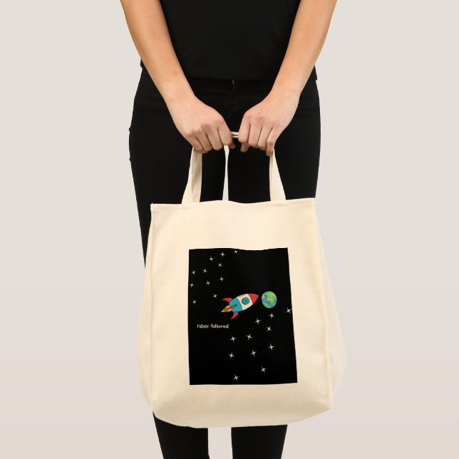 Bolsa Tote Futuro Astronauta - Saco de Ferramenta de Aventura (Frente (produto))