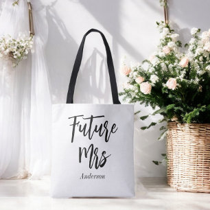 Bolsa Tote Futuro Casamento Branco Negro da Sra. Bride