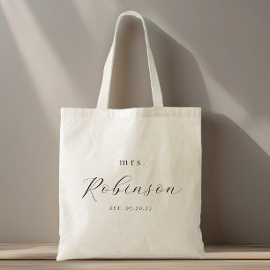 Bolsa Tote Futuro Casamento Caligrafia Delicada Sra. Noiva