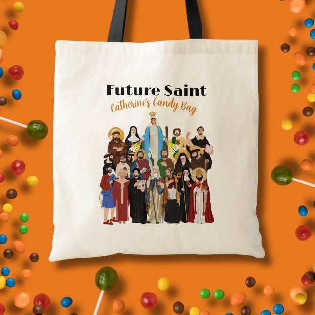Bolsa Tote Futuro Dia das Bruxas de Doces dos Santos (Candy Tote Bag for All Saints Parties and Trick-or-Treating)