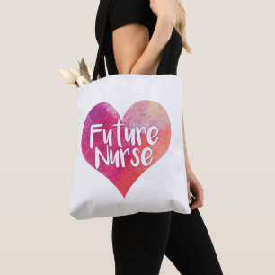 Bolsa Tote Futuro Enfermeiro Aquarela Coração