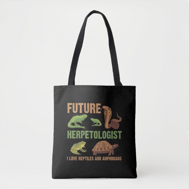 Bolsa Tote Futuro Herpetólogo Anfíbios Répteis Fan Kid (Frente)