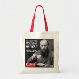 Bolsa Tote Fyodor Dostoevsky - citação divertida do chá