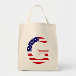Bolsa Tote G Monograma sobreposto ao gtcnt Flag EUA