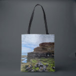 Bolsa Tote Galapagos Island Dream | Volcanic Tropics Photo<br><div class="desc">Galapagos Island Dreams features authentic photography of Puerto Egas, Isla Santiago, Galapagos. The volcanic Palagonite Tuff formation rises from the edge of the Pacific Ocean, with mossy green algae covering the basalt rocks below in this stunning image of the tropics. This full wrap tote is the perfect travel companion, and...</div>