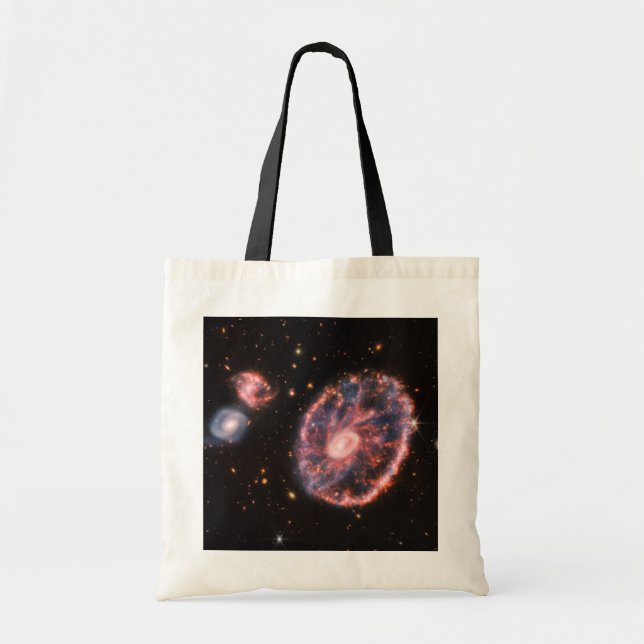 Bolsa Tote Galáxia CartWheel, Telescópio Espacial James Webb (Frente)
