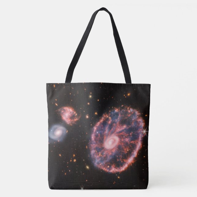 Bolsa Tote Galáxia CartWheel, Telescópio Espacial James Webb (Frente)
