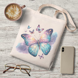 Bolsa Tote Galaxy Butterfly with Pastel Celestial Wings