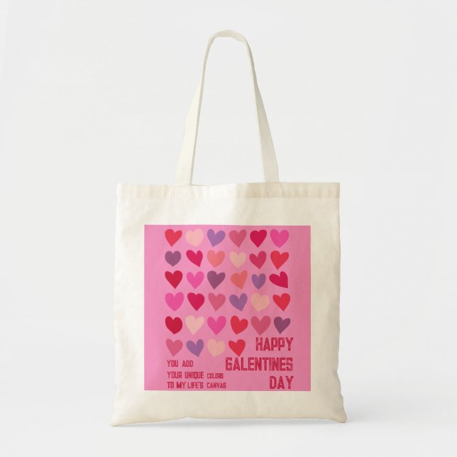 Bolsa Tote Galentines Day Gal Pal Hearts Trabalho de arte pre (Frente)