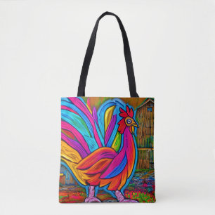 Bolsa Tote Galeria Colorida de Barras de Cartoon Abstrato