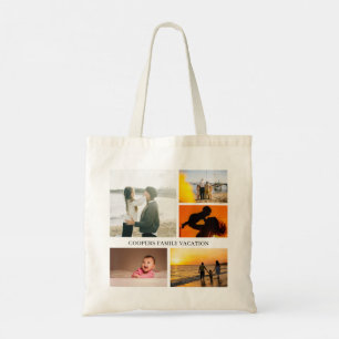 Bolsa Tote Galeria de Cinco Imagens com Monograma e Texto