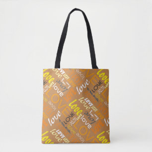 Bolsa Tote Galeria Laranja Viva Palavras de Amor