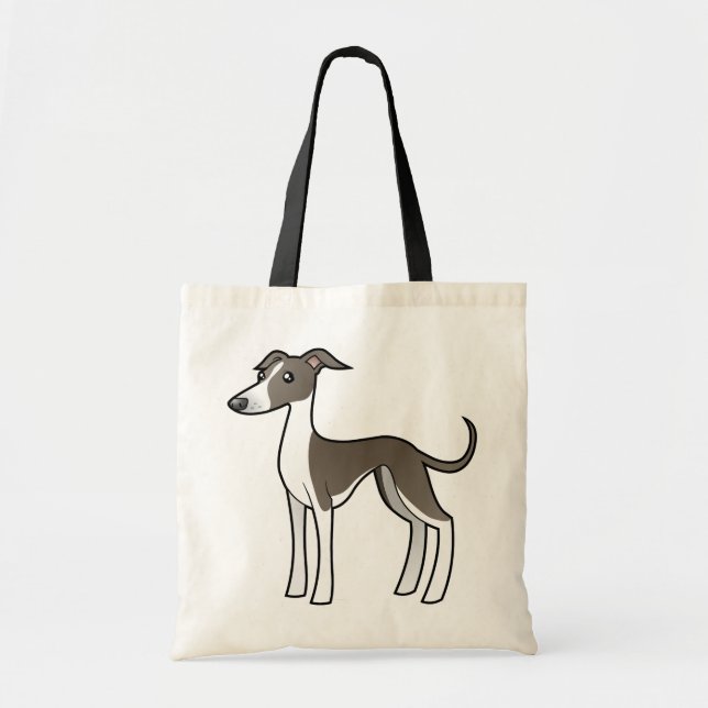 Bolsa Tote Galgo dos desenhos animados/Whippet/galgo italiano (Frente)
