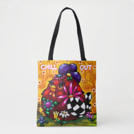 Bolsa Tote Galinha Chocante Chunky Floral Whimsical